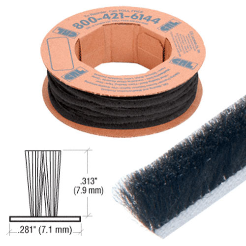 CRL Storefront Door Pile Weatherstrip 0.313" Pile Height; 0.281" Backing Width - 100' Roll