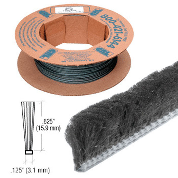 CRL Vanguard Security Astragal Replacement Pile Weatherstrip 0.625" Pile Height - 100' Roll