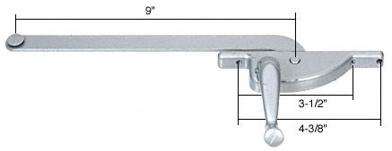 CRL Right Hand Casement Window Operator Aluminum Finish with 9" Arm for Thorne Windows