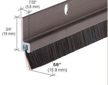 Dark Bronze Anodized and Nylon Door 5/8" Bristle Weatherstrip - 72 in long