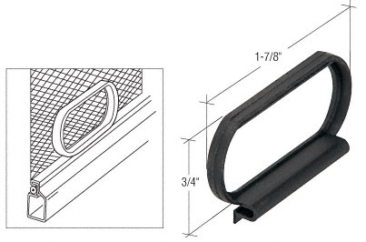 CRL Black Plastic "Loop" Screen Pull Tab - Bulk Package