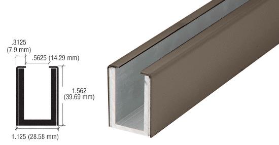 CRL Oil Rubbed Bronze Wet Glaze 1-1/2" Deep "U" Channel Custom Length