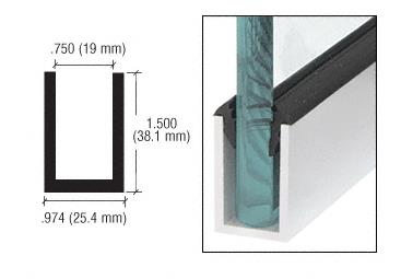 CRL Brite Anodized Wet Glaze 1-1/2" Deep "U" Channel - 120" Long