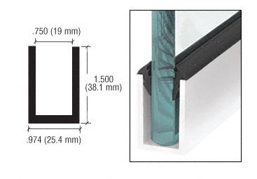 CRL Brite Brushed Anodized Wet Glaze 1-1/2" Deep "U" Channel Custom Length