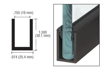 CRL Black Wet Glaze 1-1/2" Deep "U" Channel - 120" Long