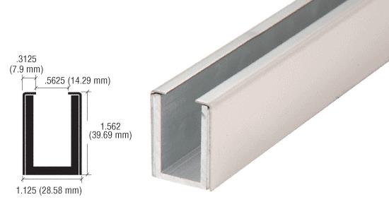 CRL Brushed Stainless Wet Glaze 1-1/2" Deep "U" Channel Custom Length