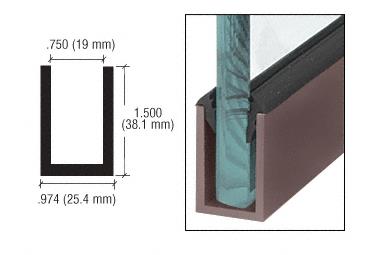 CRL Duranodic Bronze Wet Glaze 1-1/2" Deep "U" Channel Custom Length