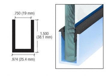 CRL Custom Color Wet Glaze 1-1/2" Deep "U" Channel Custom Length