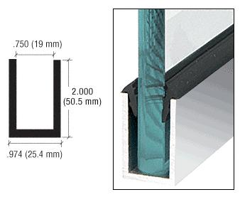 CRL Brite Anodized Wet Glaze 2" Deep "U" Channel 120" Stock Length