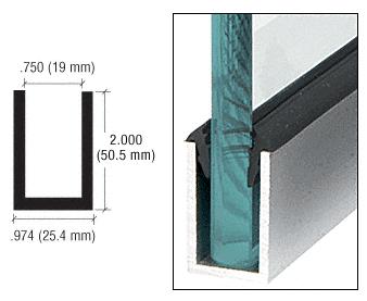 CRL Brite Brushed Anodized Wet Glaze 2" Deep "U" Channel 240" Stock Length