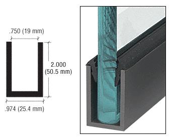 CRL Black Anodized Wet Glaze 2" Deep "U" Channel 240" Stock Length