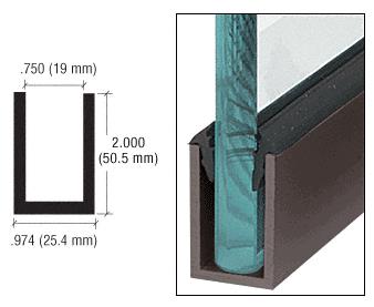 CRL Dark Bronze Anodized Wet Glaze 2" Deep "U" Channel 120" Stock Length