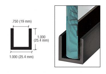 CRL Black Wet Glaze 1" Deep "U" Channel Custom Length