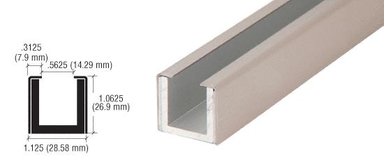 CRL Brushed Stainless Wet Glaze 1" Deep "U" Channel Custom Length