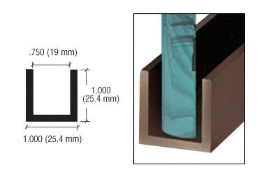 CRL Duranodic Bronze Wet Glaze 1" Deep "U" Channel Custom Length