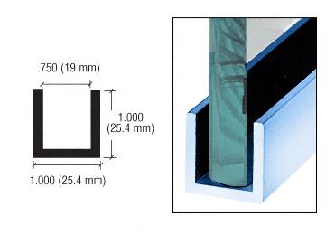 CRL Custom Color Wet Glaze 1" Deep "U" Channel Custom Length