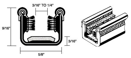 CRL Flexible Universal Channel with Pile and Felt Liner for 1948-1962 Models - 60 in long