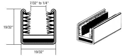 CRL Rigid 9/16" x 9/16" Marine Glass Run Channel - 96 in long