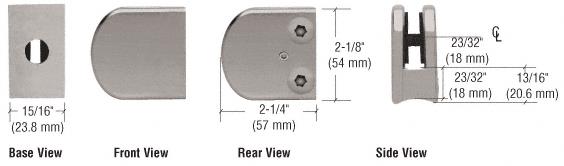 CRL Brushed Nickel Z-Series Zinc Large Round 1/4" Glass Clamp