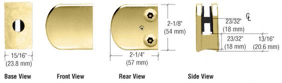 CRL Polished Brass Z-Series Zinc Large Round 1/4" Glass Clamp
