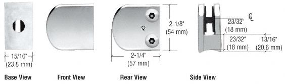 CRL Chrome Z-Series Zinc Large Round 1/4" Glass Clamp
