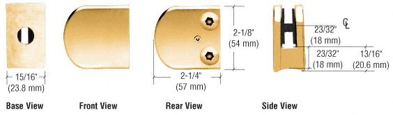 CRL Gold Plated Z-Series Zinc Large Round 1/4" Glass Clamp