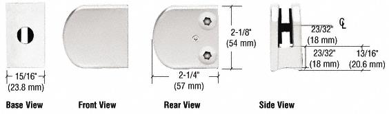 CRL White Z-Series Zinc Large Round 1/4" Glass Clamp