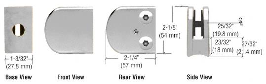 CRL Chrome Z-Series Zinc Large Round Clamp for 3/8" Glass