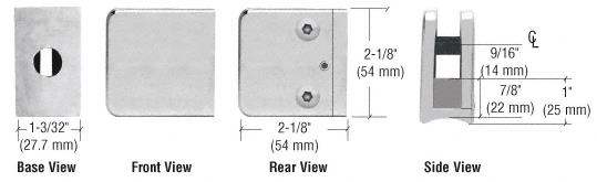 CRL Z-Series Satin Chrome Large Square Clamp for 3/8" Glass