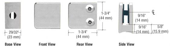 CRL Z-Series Satin Stainless Steel Small Square Type Radius Base Glass Clamp