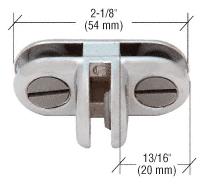 Chrome Finish "T" Style Three-Way 90 Degree Display Connector for 1/8", 3/16" and 7/32" Glass