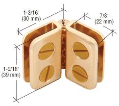 CRL Brass Finish Hinge Display Connector for 1/8", 3/16" and 7/32" Glass