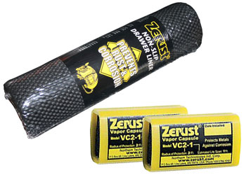 Zerust NoRust Non-Slip Drawer Liner - 12" x 72" and Two VC2-1 NoRust Vapor Capsule Combo Pack