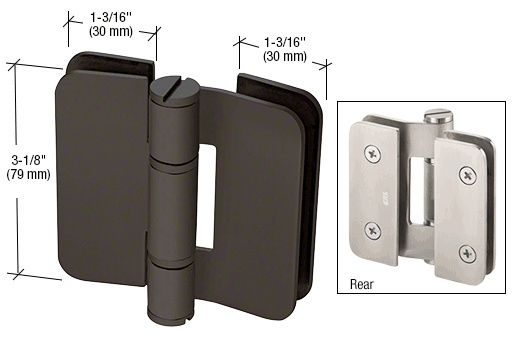 CRL Zurich 07 Series Oil Rub Bronze Glass-to-Glass Inline Outswing Hinge