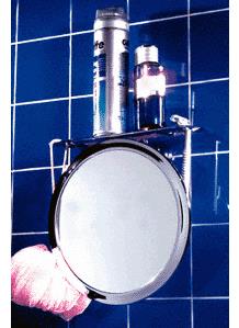 8" Makeup Magnifying Vanity Mirror, Chrome, Designer, 1X to 5X Magnification With Shelf ** Replaced by part# Z58C **