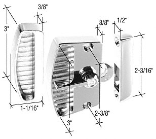 CRL Chrome Sliding Screen Door Latch and Pull with 2-3/8" Screw Holes