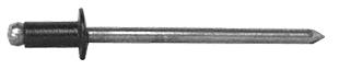 CRL Black 1/8" Diameter, 1/16" to 1/8" Grip Range Aluminum Rivet with Aluminum Mandrel in Packs of 10000