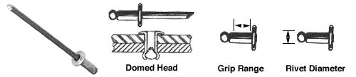 CRL 1/8" Diameter, 3/16" to 1/4" Grip Range Aluminum Mandrel and Rivet In Packs of 10000