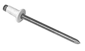 CRL White 1/8" Diameter, 3/16" to 1/4" Grip Range Aluminum Rivet with Aluminum Mandrel in Packs of 1000