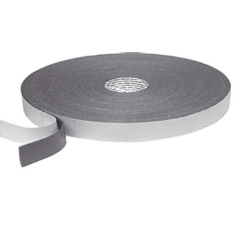 Gordon Glass&#174; Black 1/8" x 3/8" Single Sided Adhesive Closed Cell Seal Foam Tape - 7 ft