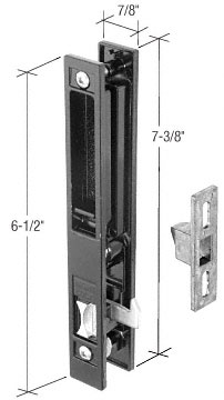 CRL Flush Mount Handle Set with 6-1/2" Screw Holes, Black, Non-Keyed
