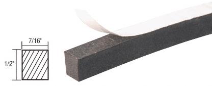CRL Neoprene Sponge Rubber Weathestrip 1/2" x 7/16" With Peel-Bak Adhesive - 50 ft Roll