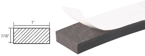 CRL Neoprene Sponge Rubber Weathestrip 7/16" x 1" With Peel-Bak Adhesive - 50 ft Roll