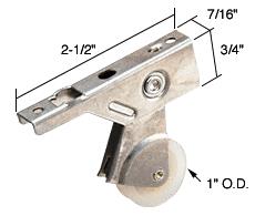 CRL 1" Nylon Center Groove Sliding Screen Door Roller with Top Adjustment Screw for Metal Industries - Package