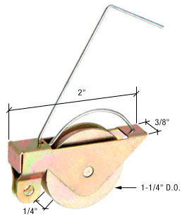 CRL Sliding Screen Door Spring Tension Roller, 1-1/4" Steel Ball Bearing, Center Groove - Package