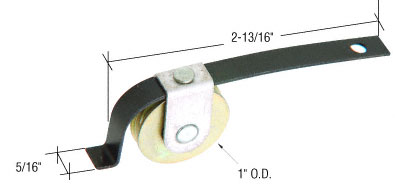 CRL 1" Steel Ball Bearing Center Groove Sliding Screen Door Spring Tension Roller for Academy Doors - Package