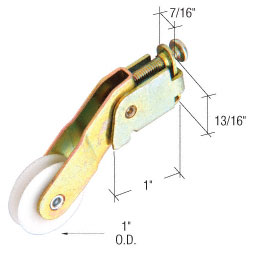CRL 1" Nylon Ball Bearing Center Groove Sliding Screen Door Spring Tension Roller for Peachtree Doors - Package