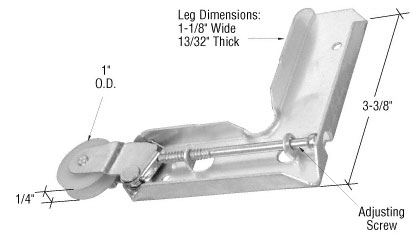 Stamped Aluminum Corner Insert with 1" Nylon Ball Bearing Center Groove Sliding Screen Door Roller for Jim Walters Doors - Package