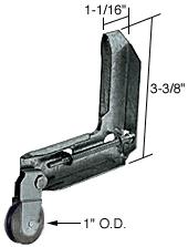 Stamped Galvanized Steel Corner Insert with 1" Stainless Steel Ball Bearing Center Groove Sliding Screen Door Roller for Metal Industries - Package