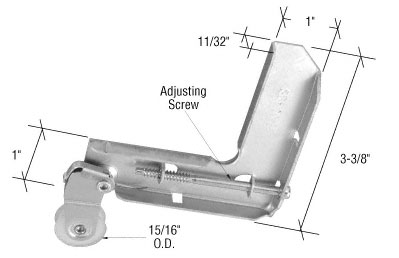 CRL Stamped Aluminum Corner Insert With 15/16" Nylon Ball Bearing Center Groove Sliding Screen Door Roller for Jim Walters Doors - Package